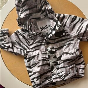 Molo Black and White Animal Print rain shell Jacket